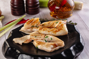 Fresh grilled calamari with herbs