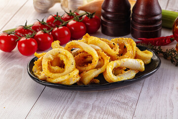 Roasted squid rings snack appetizer