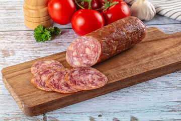 Salchichon pork cured sausages with parmesan