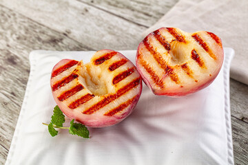 Sweet grilled peaches dietary dessert