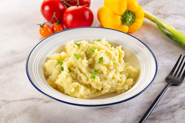 Mashed potato with green onion
