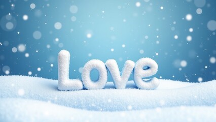 Winter Love: Snowy Letters in a Festive Scene for Holiday Greetings & Romance