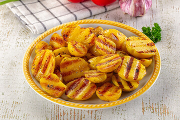 Grilled small baby young potato