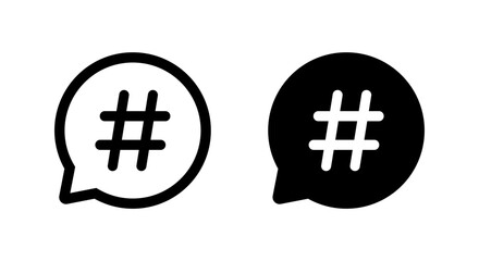 Fototapeta premium Hastag on speech bubble icon. Keyword sign symbol