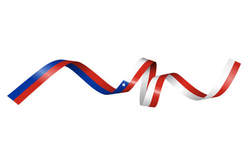 Set of flag ribbon with colors of Chile for independence day celebration decoration