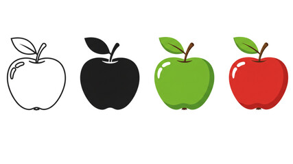 set of red and green apples