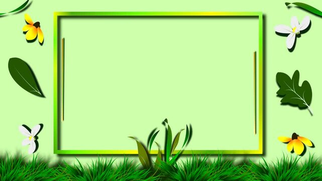 Animation background with floral frame border