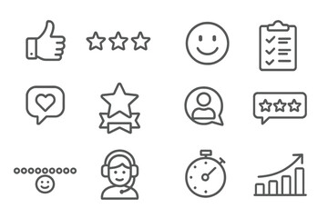 Fototapeta premium Customer feedback icons for review and satisfaction evaluation