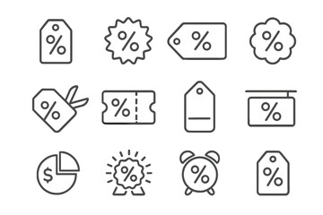 Discount icons collection for shopping and sales promotions