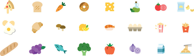Icon collection of variety foods