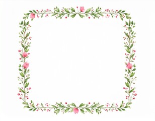 Fototapeta premium 緑の葉が生い茂るボタニカルなフレーム