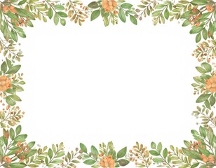 Fototapeta premium 緑の葉が生い茂るボタニカルなフレーム