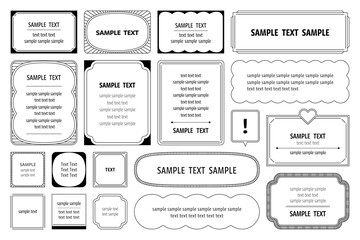 フレーム　枠　見出し　装飾　モノクロ　レトロ　ラベル　シンプル　ベクター　素材　線画　デザイン