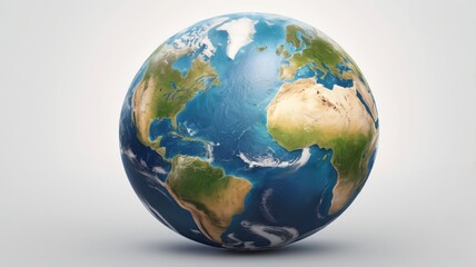 Fototapeta premium Planet Earth – Realistic Globe Illustration with Clouds and Continents
