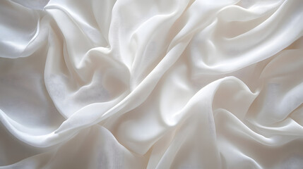 Obraz premium Soft White Fabric Textures Studio Image Minimalistic Aerial View Horizontal Pure White Background