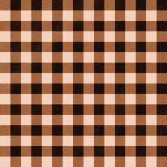 Abstract brown earth tones bold plaid, gingham seamless pattern background. Classic art reto textiles.