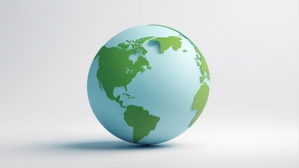 Fototapeta premium Planet Earth – Realistic Globe Illustration with Clouds and Continents