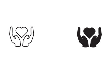 Heart in Hand icon, Heart in Hand sign vector for web site Computer and mobile app