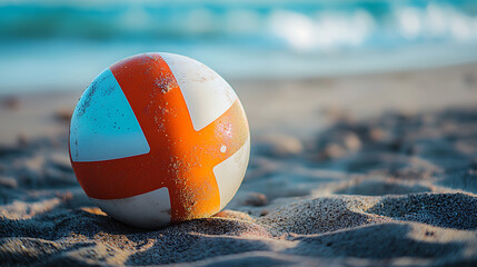 Obraz premium Close-up of beach ball, sports concept