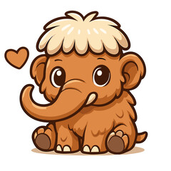Mammoth Cartoon Illustrations Love Heart Mammoth