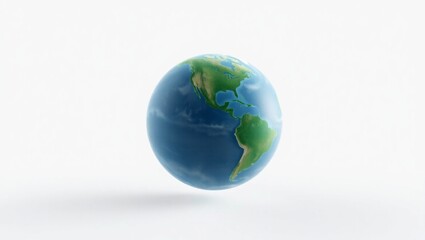 Fototapeta premium Planet Earth – Realistic Globe Illustration with Clouds and Continents