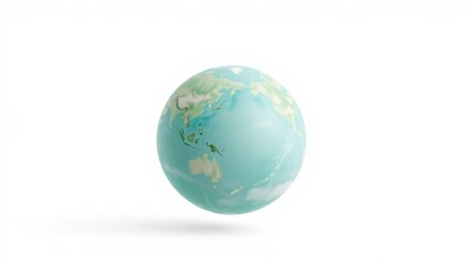 Fototapeta premium Planet Earth – Realistic Globe Illustration with Clouds and Continents