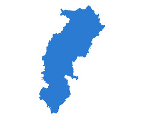 Chhattisgarh Blue Vector Map Flat State Silhouette for Digital Designs