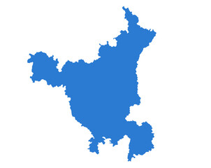 Haryana Blue Vector Map  Flat State Silhouette for Digital Designs