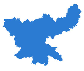 Obraz premium Jharkhand Blue Vector Map Flat State Silhouette for Digital Designs