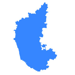 Karnataka Blue Vector Map  Flat State Silhouette for Digital Designs