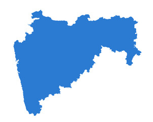 Maharashtra Blue Vector Map  Flat State Silhouette for Digital Designs
