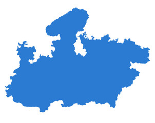 Madhya Pradesh Blue Vector Map  Flat State Silhouette for Digital Designs