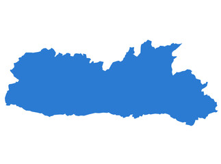 Meghalaya Blue Vector Map  Flat State Silhouette for Digital Designs