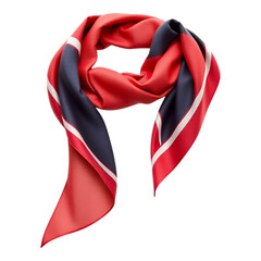 Elegant Red and Navy Silk Scarf Women's Fashion Accessory