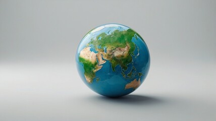 Fototapeta premium Digital illustration of Earth showing North and South America with swirling clouds, atmospheric view, and white background