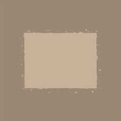 Beautiful abstract rectangular frame with brown circles and spots. A postcard, a background, a poster with a place for the text. Flat design. One icon isolated on a brown background.