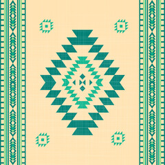 Southwestern Navajo Rug with Geometric Diamond Pattern