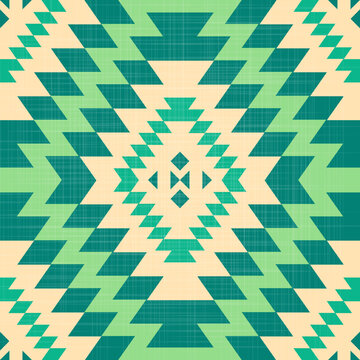 Southwestern Navajo Rug with Geometric Diamond Pattern