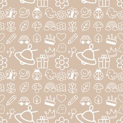 Boho Seamless Pattern Background – Hand-Drawn Ethnic Tribal Textile Design