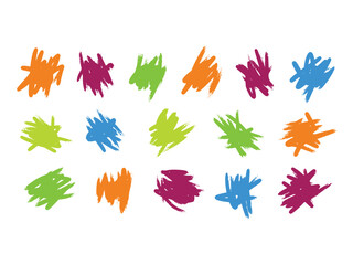Colorful Hand Drawn Scribble Brush Stroke Splatter Element Graphic Design
