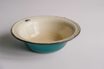 Old enamel plate from the mid-20th century.