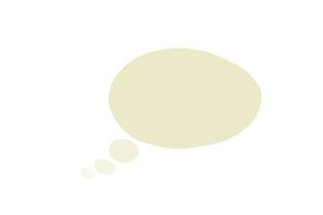 クリーム色グラデーションの丸型吹き出し　グラフィック素材 