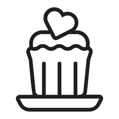 cupcake line icon