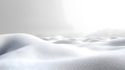 Fototapeta premium Serene snowy landscape polar region nature photography tranquil setting wide angle white horizon