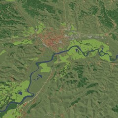 3D illustration of city and urban in Asti Italy