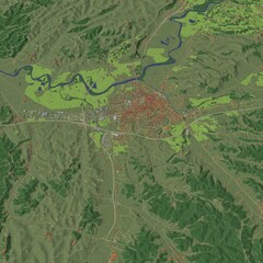 3D illustration of city and urban in Asti Italy