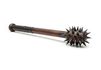Spiked mace medieval weapon isolated on white background