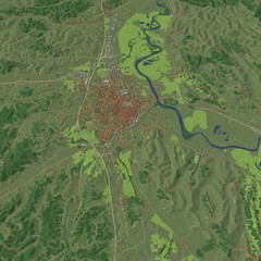 Fototapeta premium 3D illustration of city and urban in Asti Italy
