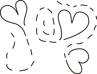 Hearts with dotted tails