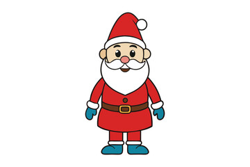 Christmas Santa Cartoon Vector Design on White Background
